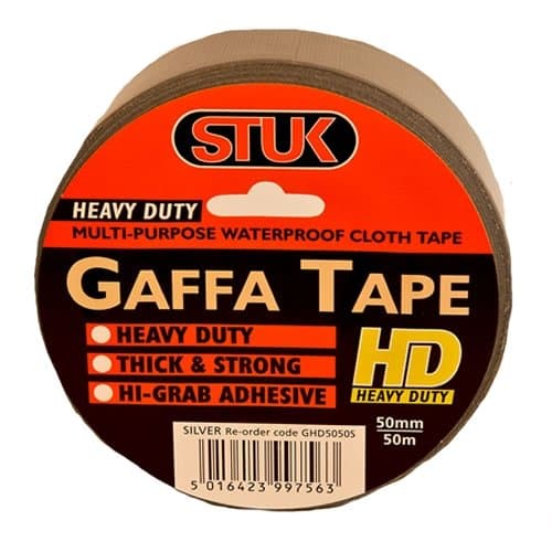 STUK GHD5050B 50 mm x 50 m Heavy Duty Gaffa Tape - Black