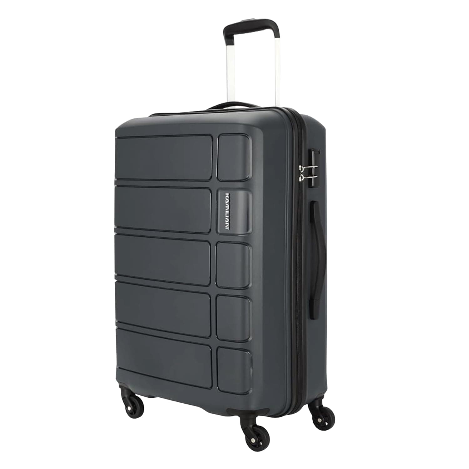 American Tourister Harrier | Cabin Trolley Bag Small Size (56 cms) for Travel| Hard Case Polypropylene (PP) Suitcase | 360° 4-Wheel Luggage Trolley | Combination Lock | Iron Grey