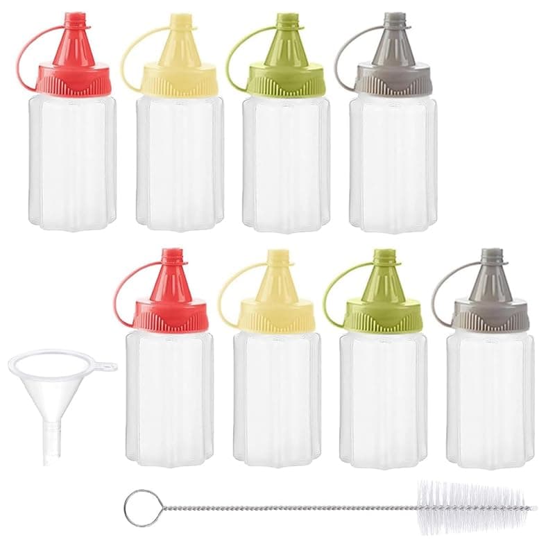 – 8 Pcs Mini Squeeze Bottles 1 OZ Ketchup Condiment Bottle Mini Sauce Bottle Honey Mustard Salad Dressing Sauce Bento Box Container