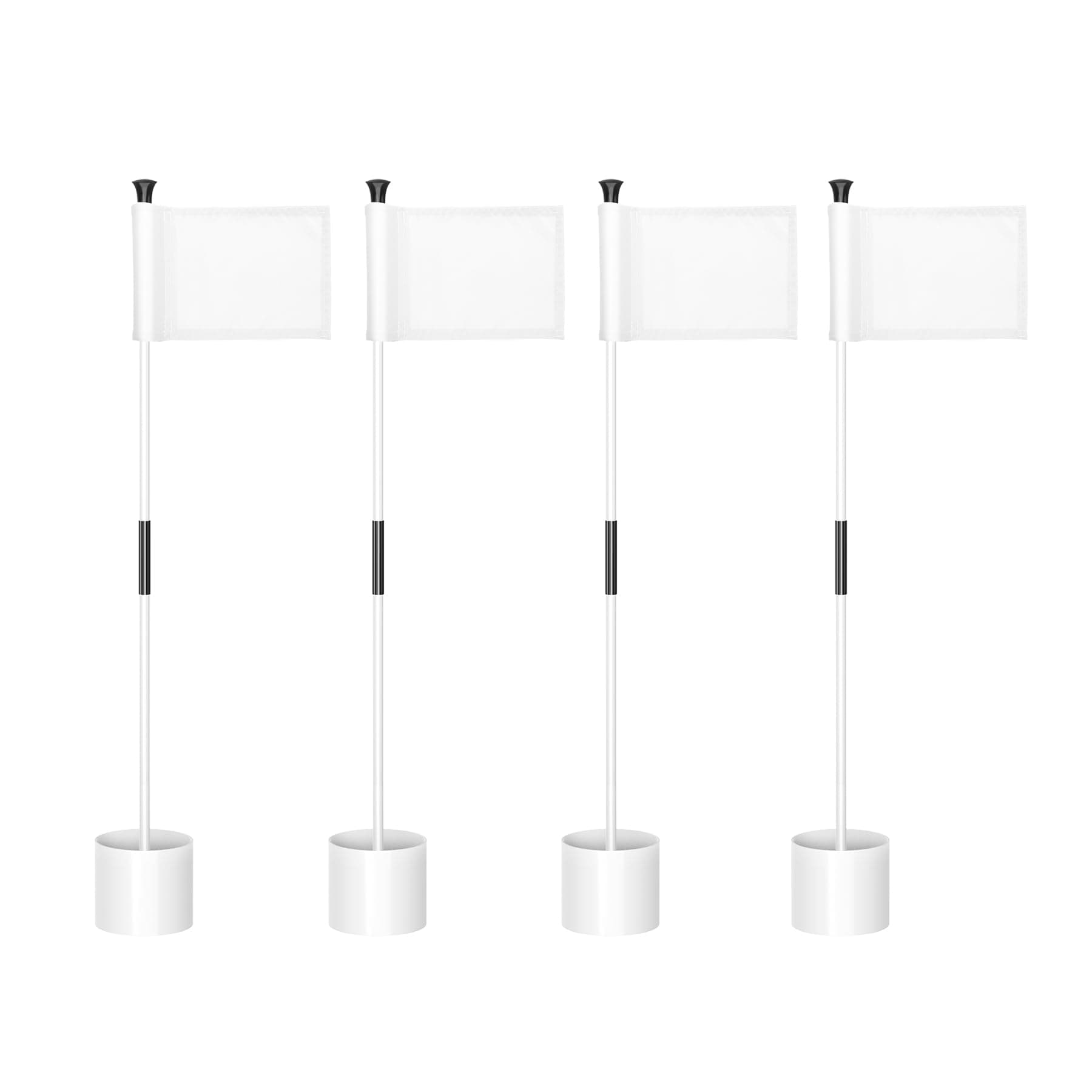 KINGTOP Miniature Golf Flagstick, Practice Putting Green Flags for Yard, Chipping Golf Pin Flag Hole Cup Set, Portable 2-Section Design, Blank White Flags, 3ft Flagpole, Indoor | Outdoor, 4-Pack