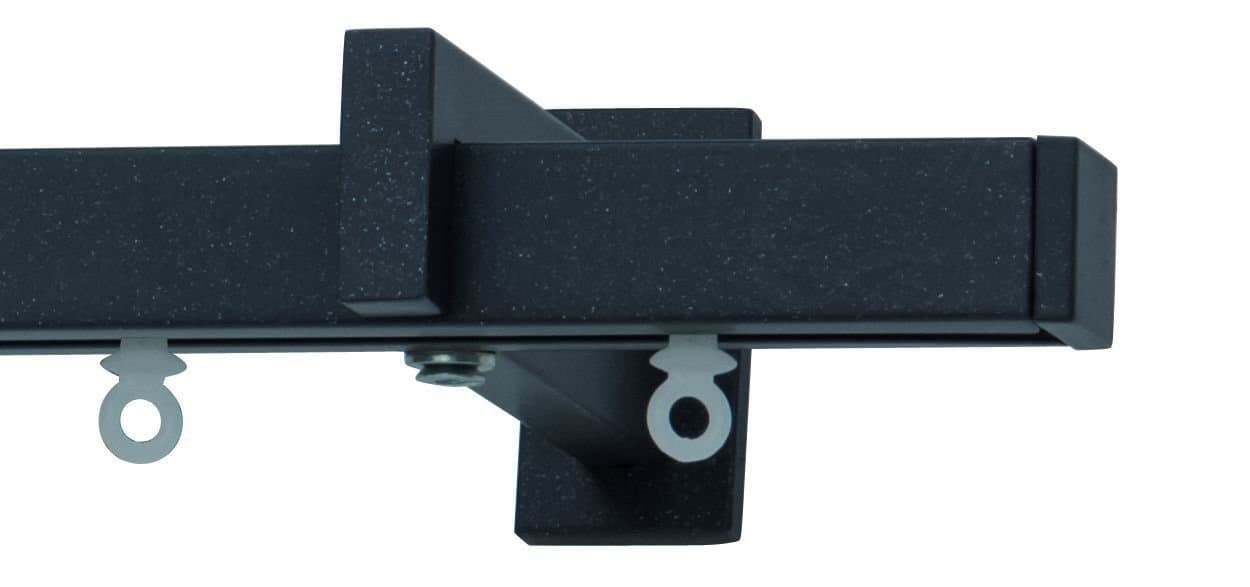 Curtain Track For Rope in Polished Aluminium or Satin Single Ceiling Mount Square L.200