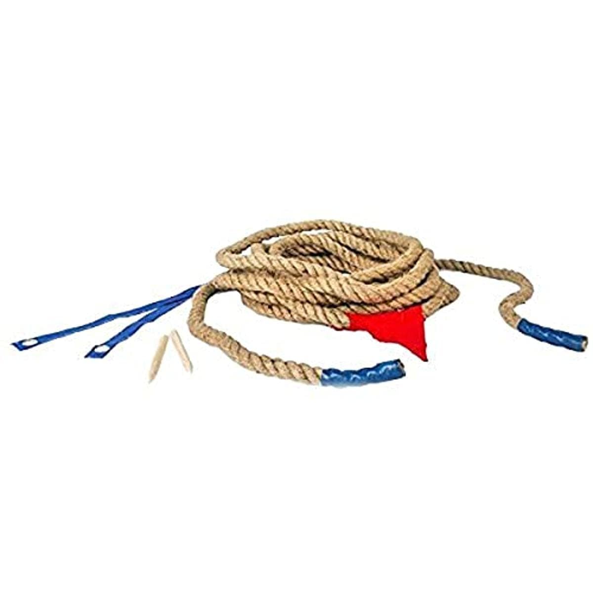 BS Toys Tug of War - Long Rope - Ideal game for Outdoors - Suitable for Children from 8 years - Cord rope with cotton bag - Brown rope - 2 m long - One Size