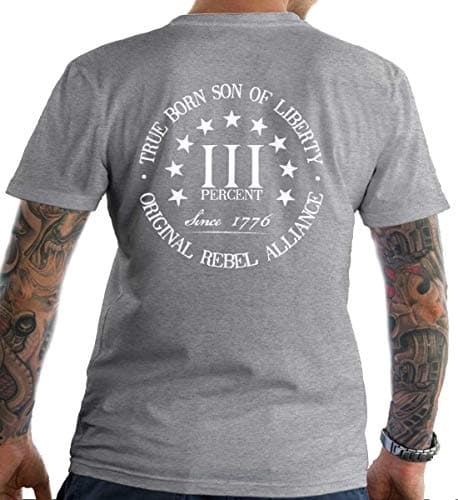 Sons Of Liberty Three Percent. True Born Heather Grey/LRG T-.
