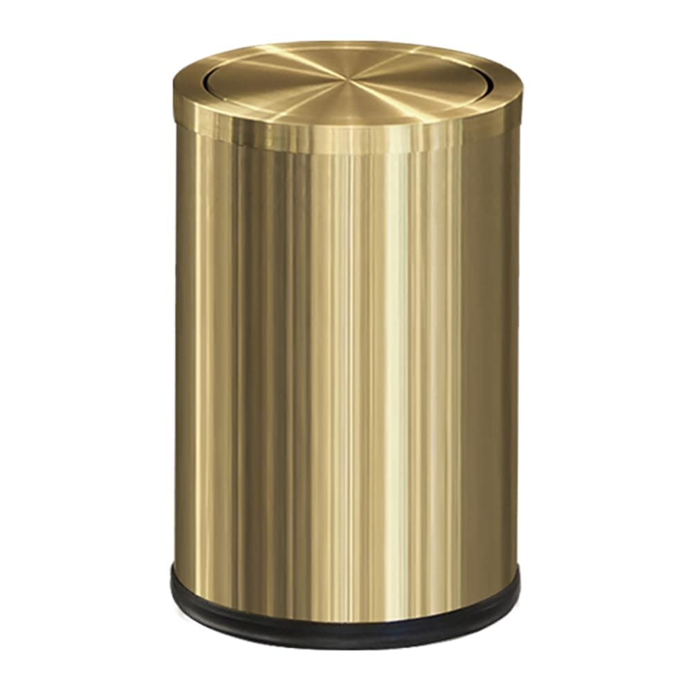 Small Trash can with Flipping lid, Stainless Steel, 2.4gallon,Garbage cans for Bathroom, Kitchen, Living Room. Metallic Gold (Singer)
