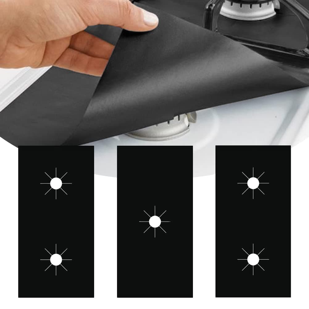 3pcs Stove Cover, Stove Protector for Gas Range (0.2 mm Thick), Stove Burner Covers for Gas Stove Top, Thick Non Stick Reusable Stove Guard, Heat Resistant Gas Range Protectors Covers