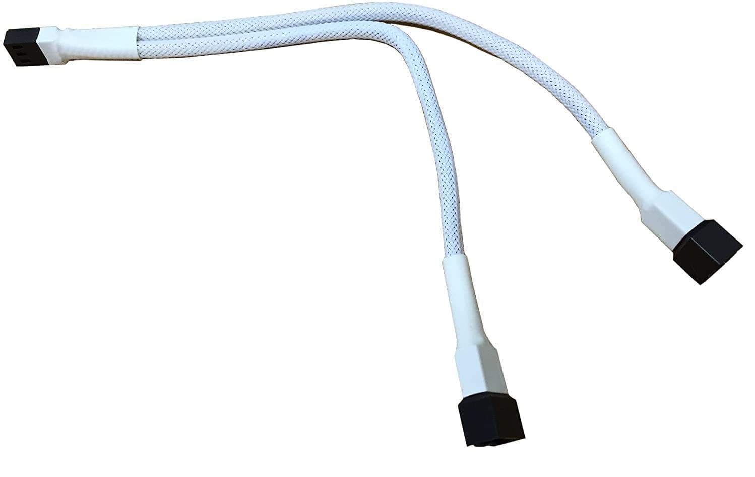 20cm 4 pin PWM Fan Y Splitter White Sleeved Extension Cable