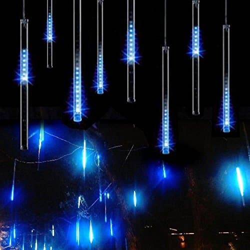 Rain Drop Light, XGUO Meteor Shower Rain Lights 30 CM 10 Tube 540 Led Waterproof Light For Wedding Holiday Party Halloween Christmas Tree Xmas Fairy Light(30CM,Blue)