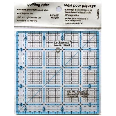 Le Summit Patchwork & Quilting Ruler with Grid 4.5 inch x 4.5 inch (Same Size as Omnigrid)