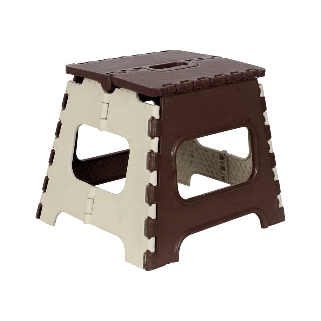 SANWALSA 12 Inch Super Strong Folding Step Stool to Support Adults and Safe Enough for Kids. Opens Easy with One Flip. Great for Kitchen, Bathroom, Bedroom, Kids or Adults (Brown).