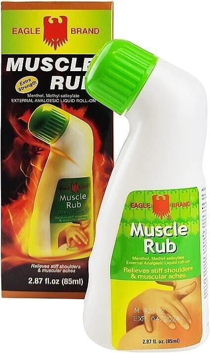 1 Pack - Eagle Essentail Muscle Rub Oil - Dau Xoa Bop Hieu Con O - 85mL per Bottle - Made in Singapore