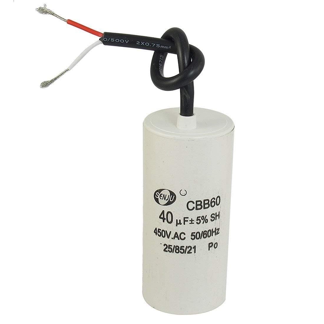 CBB60 Motor AC 450V 40uF Running Capacitor w 2 Lead Wires US Ship