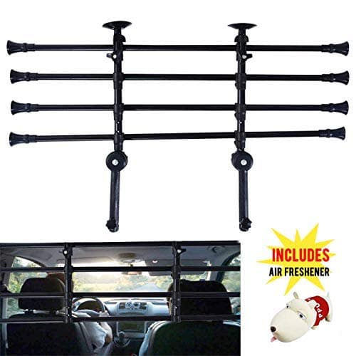 Umien Dog Guard for Cars, SUVs - Adjustable Pet Barrier - Easy Mounting & Installation - Premium Steel Automotive Safety Barrier for Dogs
