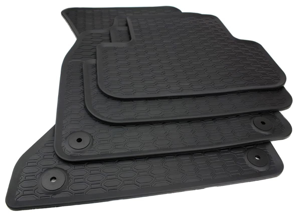 Kfzpremiumteile24 Quality Rubber Floor Mats, Black, Set of 4