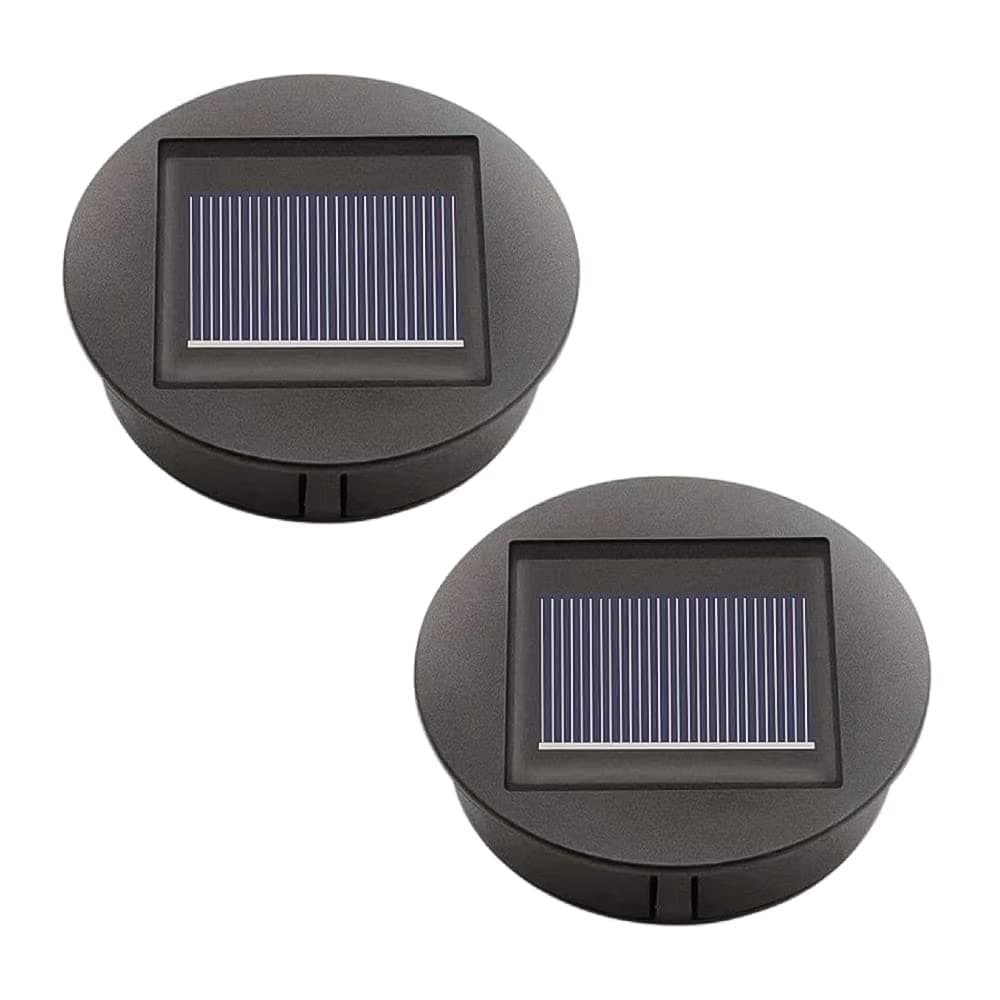 Set of 2 Solar Lights Replacement Top with LED Bulbs Solar Panel Lantern Lid Lights Replacement Top Light Bulb Replacement Part for Outdoor Hanging Lanterns DIY for LED Solar Lights Garden Decor