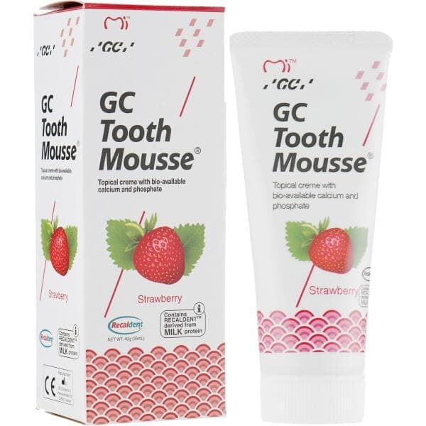 GC Tooth Mousse -Topical Creme With Calcium, Phosphate And Fluoride (Strawberry flavour) (40g)