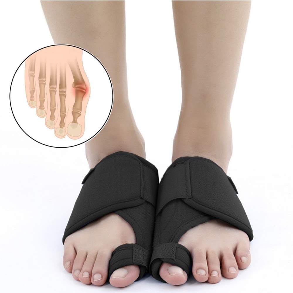 Bunion Corrector and Bunion Relief Splints - Orthopedic Bunion Corrector Splints - Foot Pain Relief Hallux Valgus - Gel Toe Separators for Women and Men (Black)