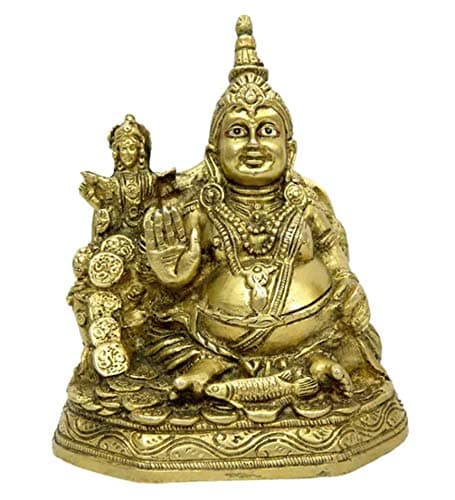 Maa Padma Farms Astadhatu Brass Made Lakshmi Kuber Idol (Golden, Standard)
