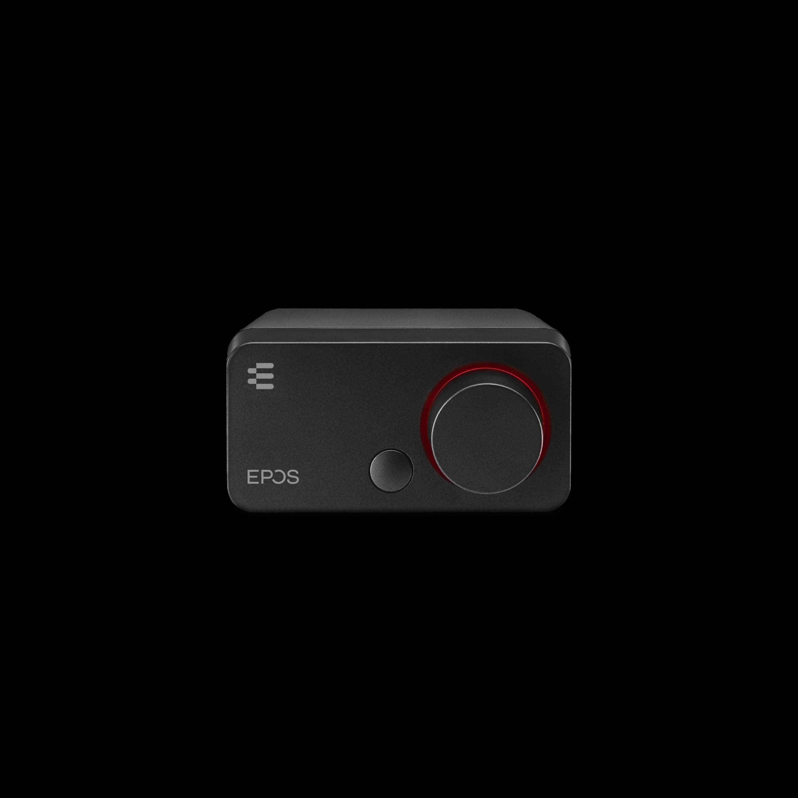 EPOS GSX 300 - External Computer Sound Card - High-Resolution Stereo & 7.1 Surround Sound - LED Volume Dial, Customizable Smart Button - Windows 10 Synchronized - Black Edition (1000201)