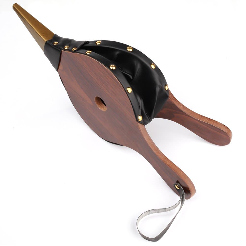 1PCS Brown Wood Fireplace Bellows 15" x 6.5" Outdoor Cooking Fan Air Blower