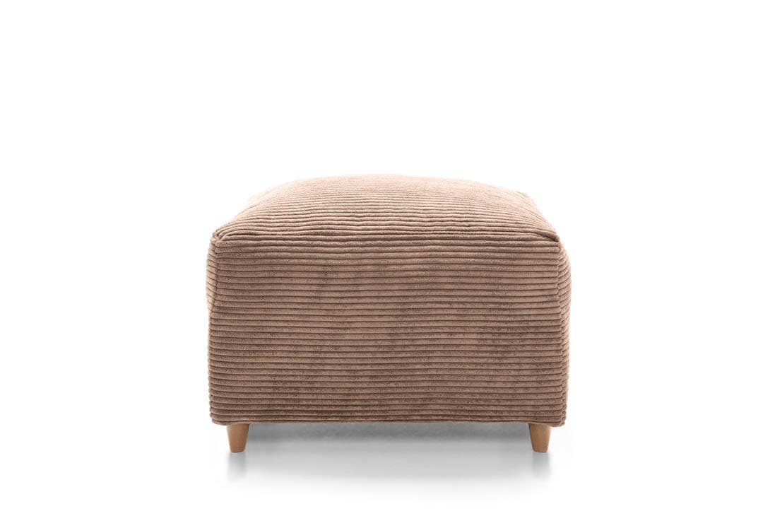 Abakus DirectPouffes for Living Room - Opulent Jumbo Cord Footstool with Thick Luxury Deep Filled Cushioning | Contemporary Living Room Furniture in Elegant Brown | 60Wx50Dx47H
