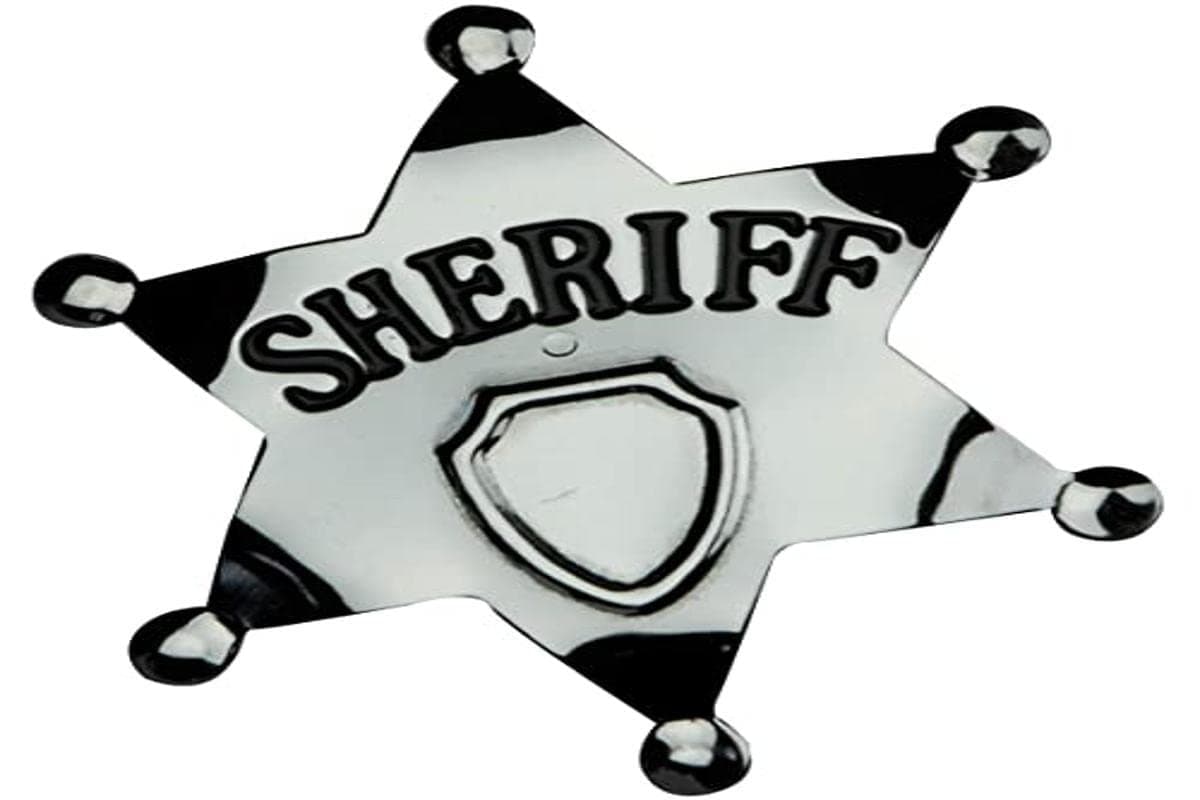 Smiffys 65 mm Sheriff Star Badge Metal,99061