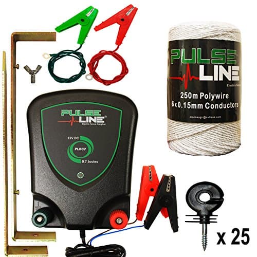 Bynurdda Electric Fence Energiser PLB07 0.7J 250m White Poly Wire 25 x Ring Insulators