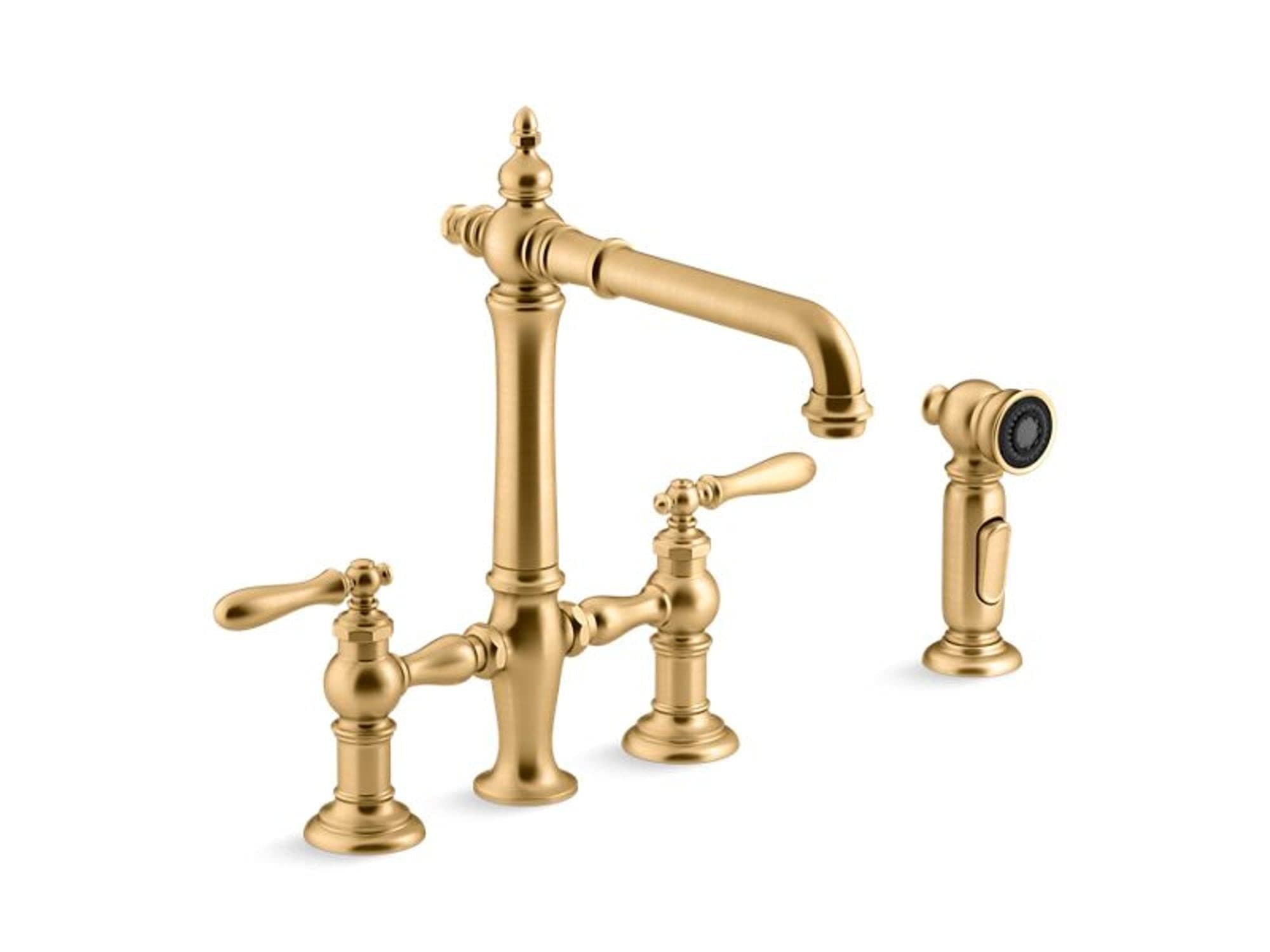 76519-4-2MB Artifacts Kitchen Sink Faucet, Vibrant Brushed Moderne Brass