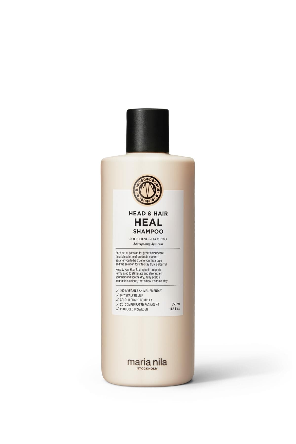 Maria Nila Head & Hair Heal, Soothing Shampoo for Dry & Itchy Scalp, Calming Aloe Vera & Piroctone Olamine Properties Moisturises/Soothes Scalp Preventing Flakiness