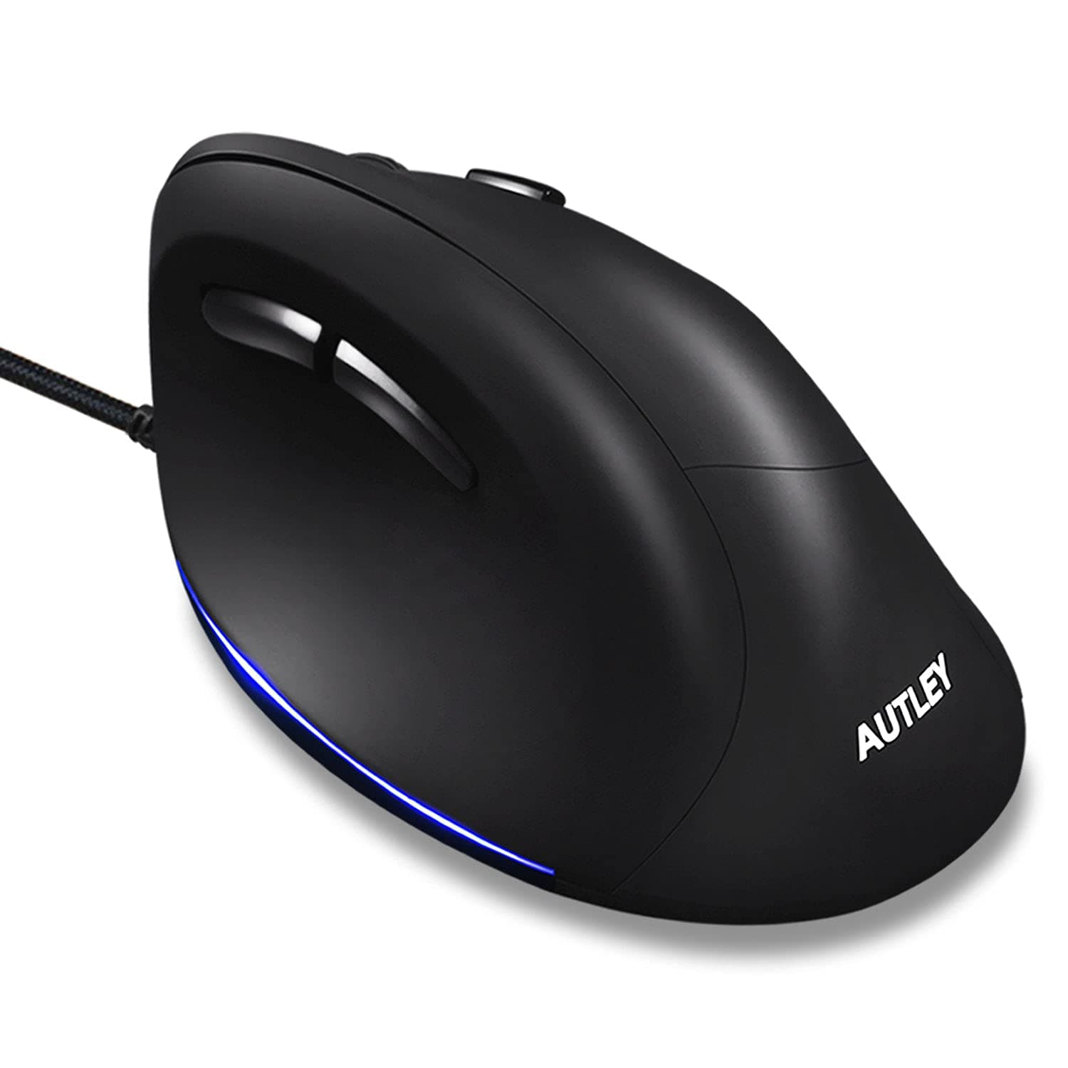 AUTLEY Wired Ergonomic Mouse, USB Computer Vertical Mouse, 1000/1600/2400/3200 DPI, 5.9ft Cord, Better for Large Hands (M19W)