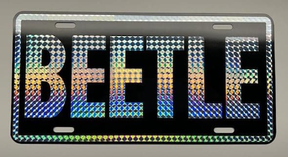 RETRO 1970'S PRISM BEETLE Metal Novelty Replica Sign Compatible with VW VOLKSWAGEN BUG BAJA DUNE BUGGY CUSTOM VINTAGE CLASSIC CAR COLLECTION GARAGE SHOP NOVELTY FUN SURF GIFT WALL ART