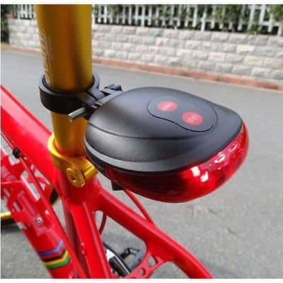 Schrodinger15 10024 5 LED+2 Laser Cycling Bike Bicycle Flashing Rear Tail Light