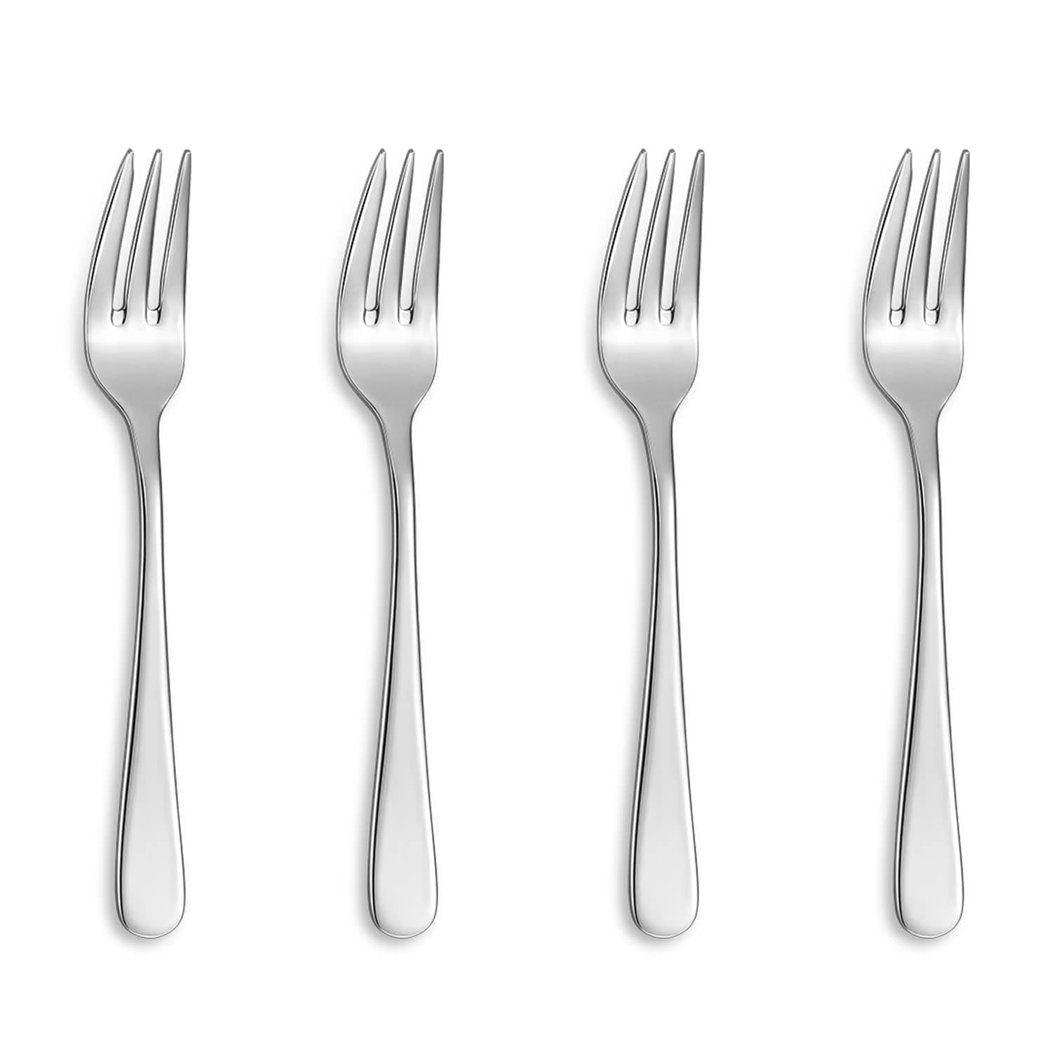 Premium 6.1" Louise Small Forks, Set of 4, 18/10 Stainless Steel, Cake Forks, Dishwasher Safe