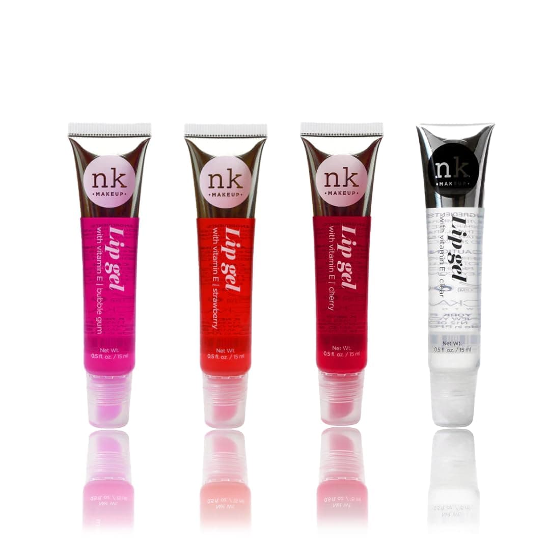 Nicka K Lip Gel (CLEAR, STRAWBERRY, CHERRY, BUBBLE GUM) 4 pcs