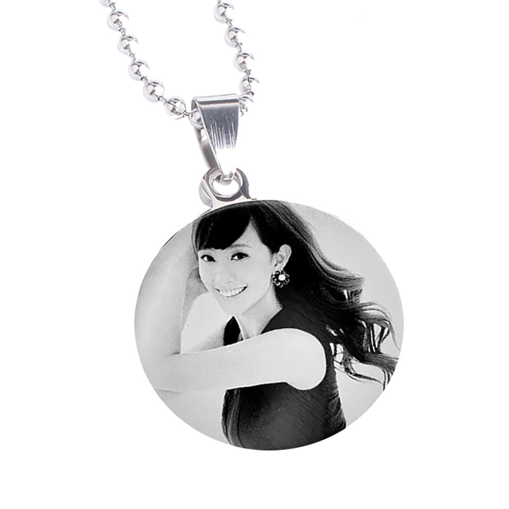 LUCKYOON Personalized Custom Name Text & Photo Engraving Bead Necklace Women Men