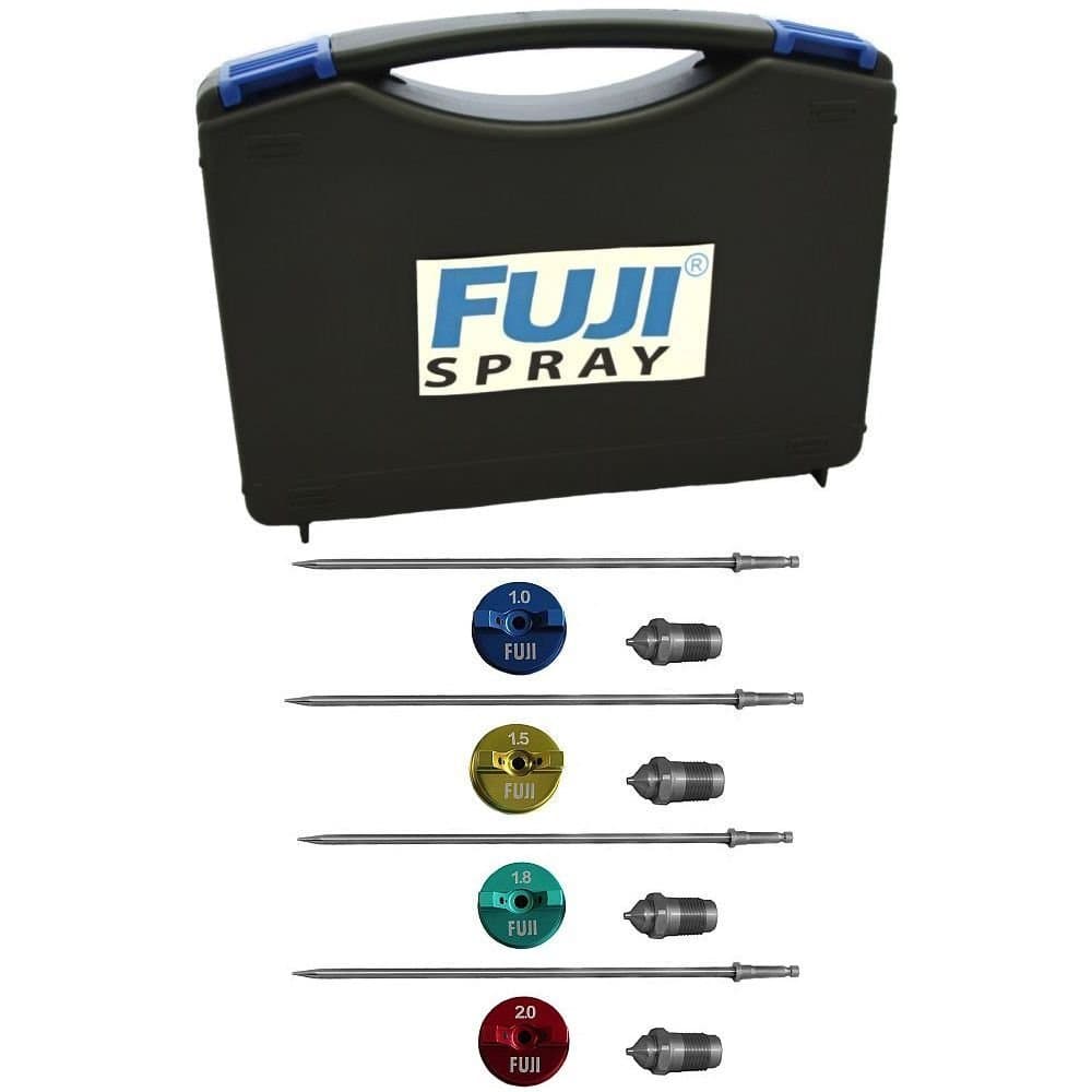 Fuji SprayAir Cap Set 5100-2, 5100-4, 5100-5, 5100-6 for T-Series Gun w/ 5137 Carrying Case Bundle