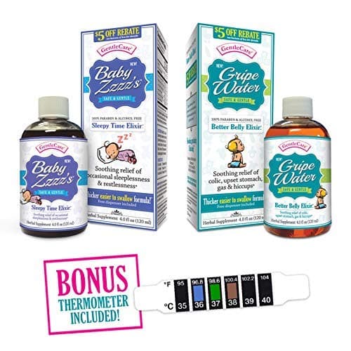 Bundle Gripe Water & Baby ZZZ's Ultimate Combo! by Gentle Care - Help Baby Relieve Gas Colic Discomfort Upset Stomach Sleepless Teething so Moms & Babies Get Sleep - All Natural Safe & Paraben Free