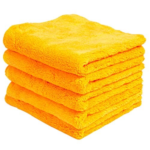 Edgeless Microfiber 500GSM 16in x 16in 70/30 Blend 5-Pack | Super Soft Plush Towel for Automotive Detailing | Machine Washable | Perfect for Waterless Wash and Buffing