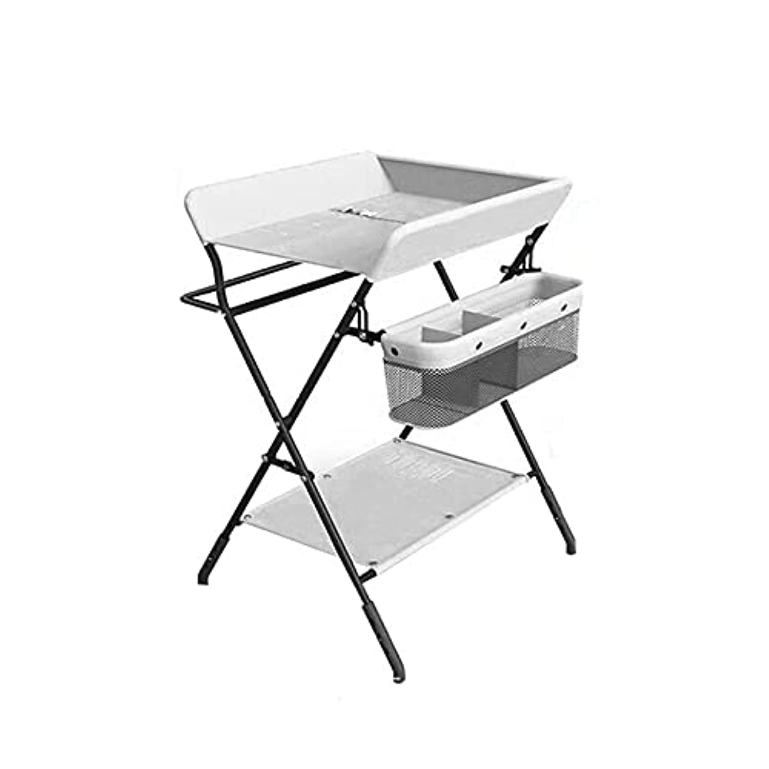 Nothers Baby Changing Table, Folding Diaper Station Nursery Organizer for Infant (grey)