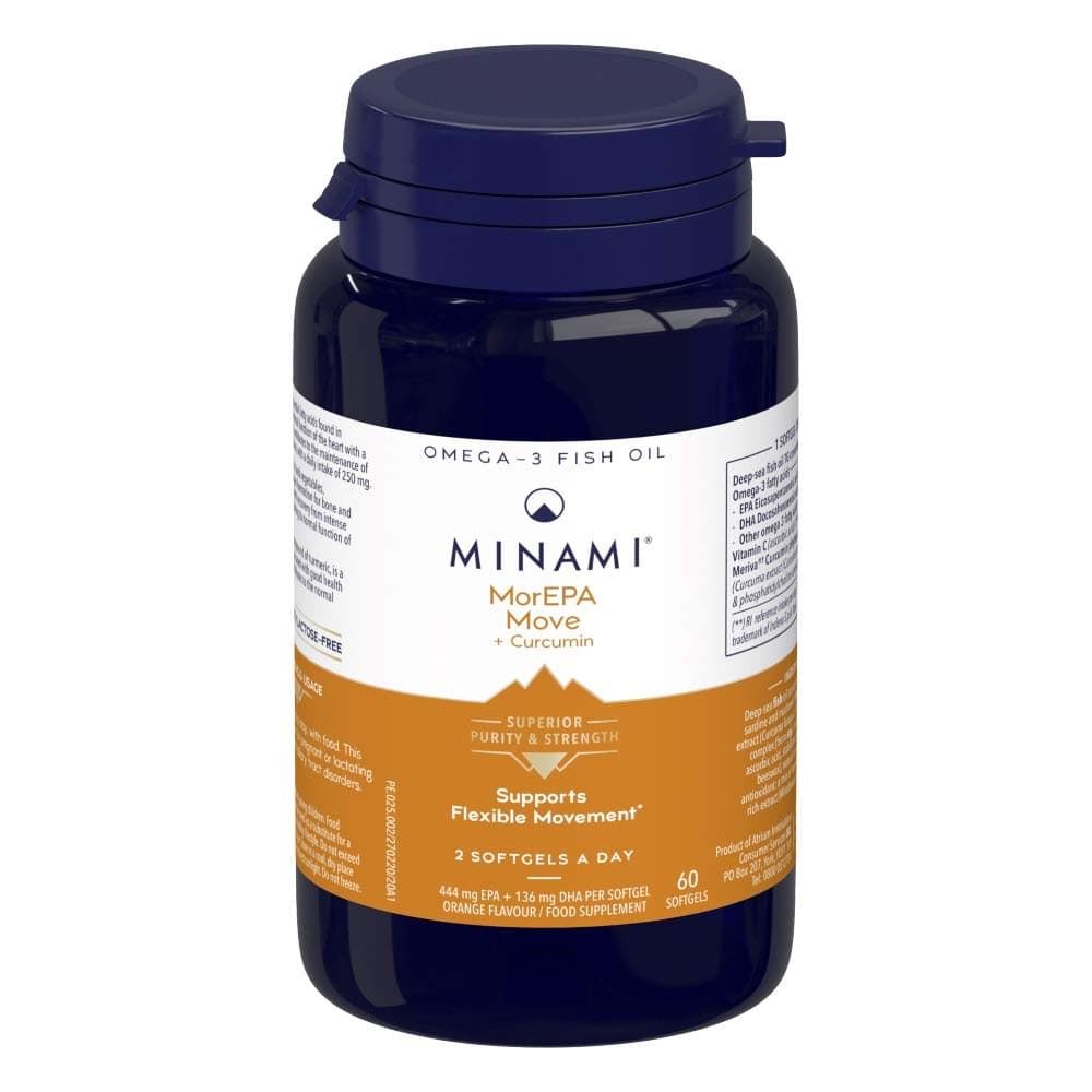 Omega 3 Fish Oil Supplement - Minami - MorEPA Move Plus Cucurmin - High Concentration of DHA & EPA - Cucurmin and Vitamin C Support Flexible Movement for Joints and Muscles - 60 softgels