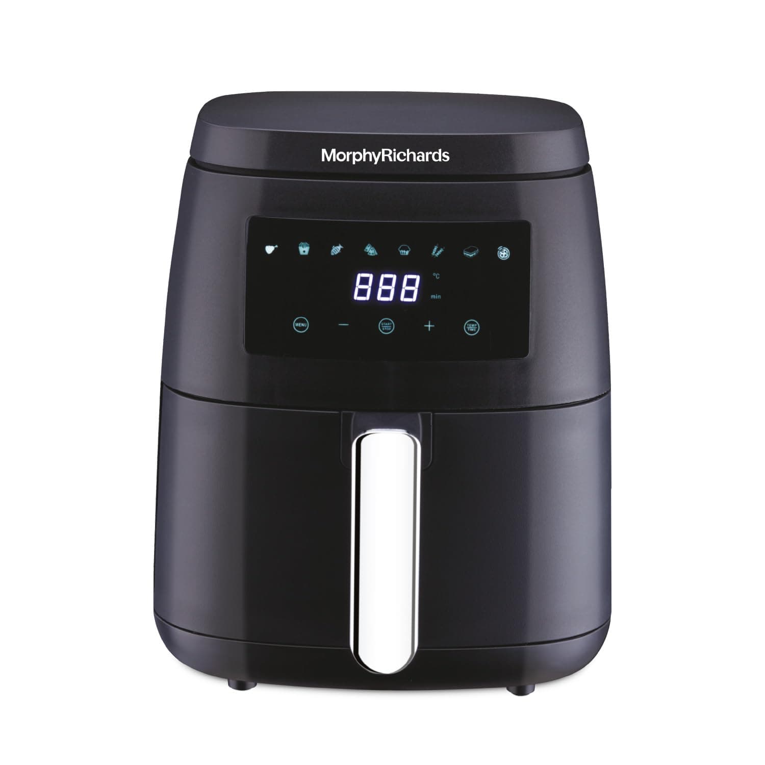 Morphy Richards Digital Air Fryer For Home|1500W With Digital Control|Dual Fan Technology|Adjustable Time & Temperature Control|Voltage Fluctuation Protection|2-Yr Warranty By Brand|Black, 5 liter