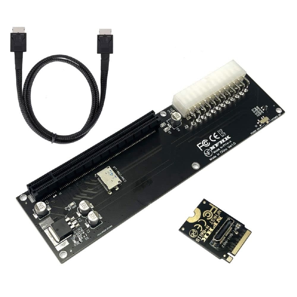 xiwai Oculink SFF-8611 PCI-E 3.0 Card Data Cable - PCI Express M.2 M-Key to SFF-8612 Adapter for GPD Win Max2 External Graphics Card and SSD