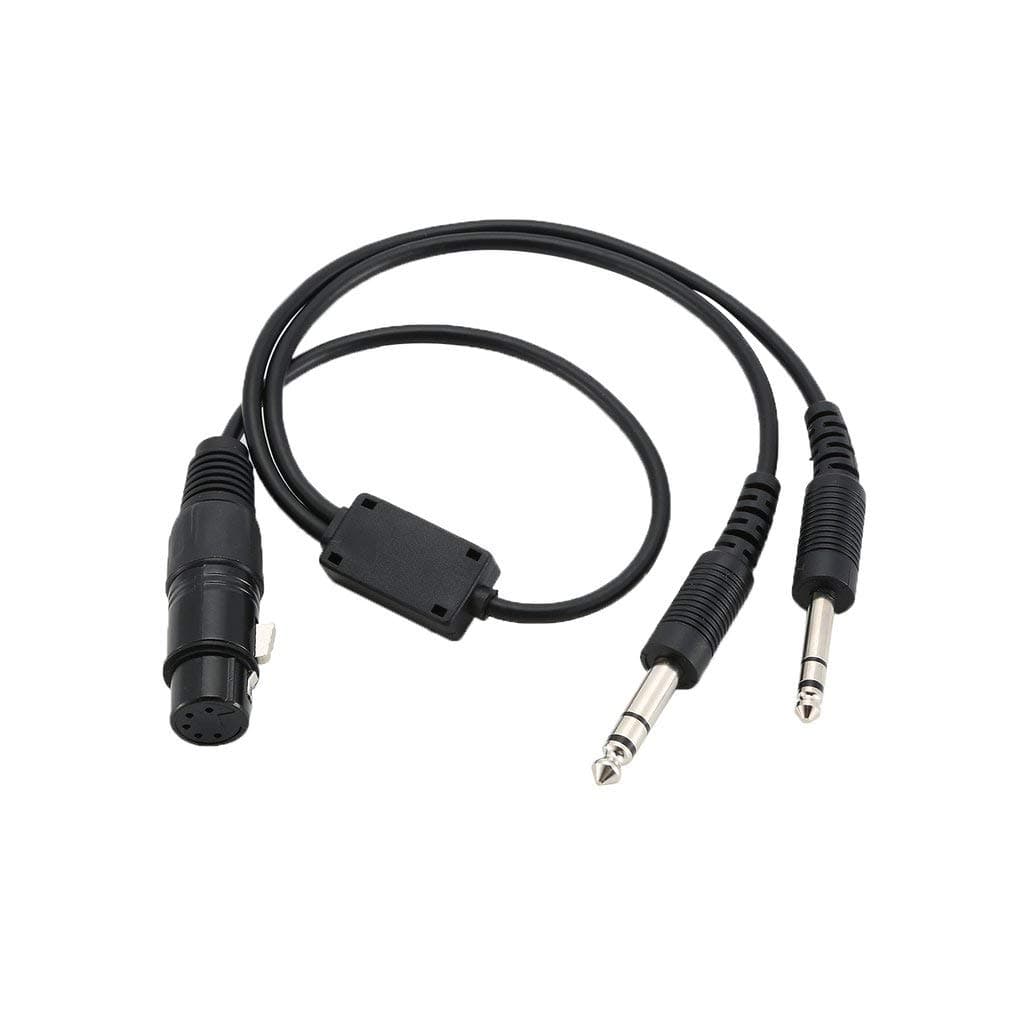 Fumei XLR5 Aviation Headset to GA Dual Plugs Headset Adapter Cable for Airbus Bose David Clark Avcomm ASA ect Headsets with XLR 5 Pin Plug