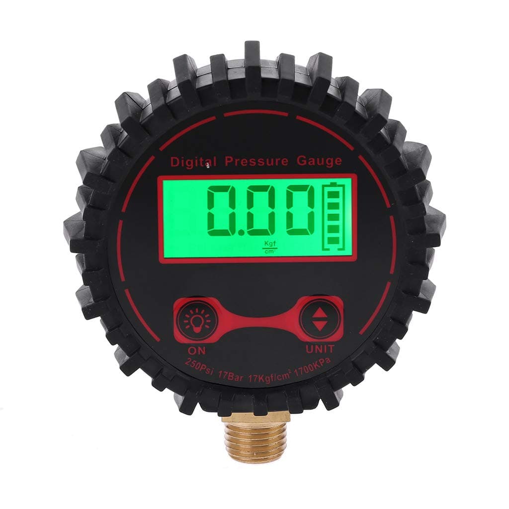 Nysunshine Car Truck 0-250 PSI Digital Tire Pressure Guage 1/4" with Flashlight Vehicle Bicycle Motorcycle Bike Tyre Inflator Gauge