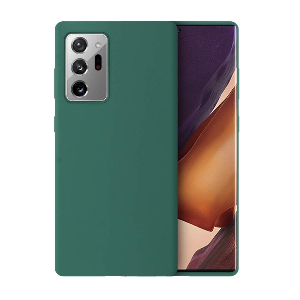 Liquid Silicone Phone Case for Samsung Note 20 Ultra 5G N985 N986 6.9"/Full Body Protection/Shockproof/Gel Rubber/Cover Case DarkGreen