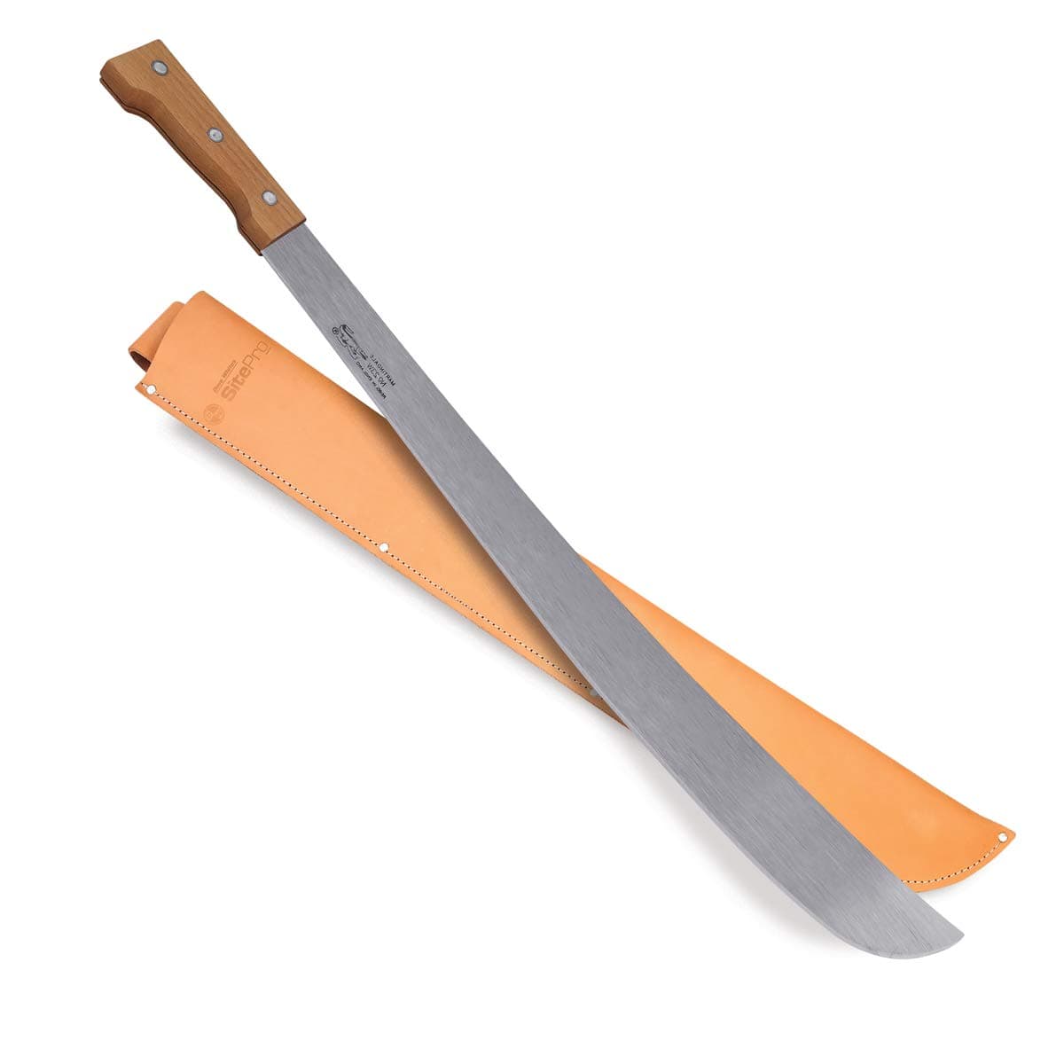 17-CROC28-W 28" Martindale Machete Wood Handle, with Leather Sheath