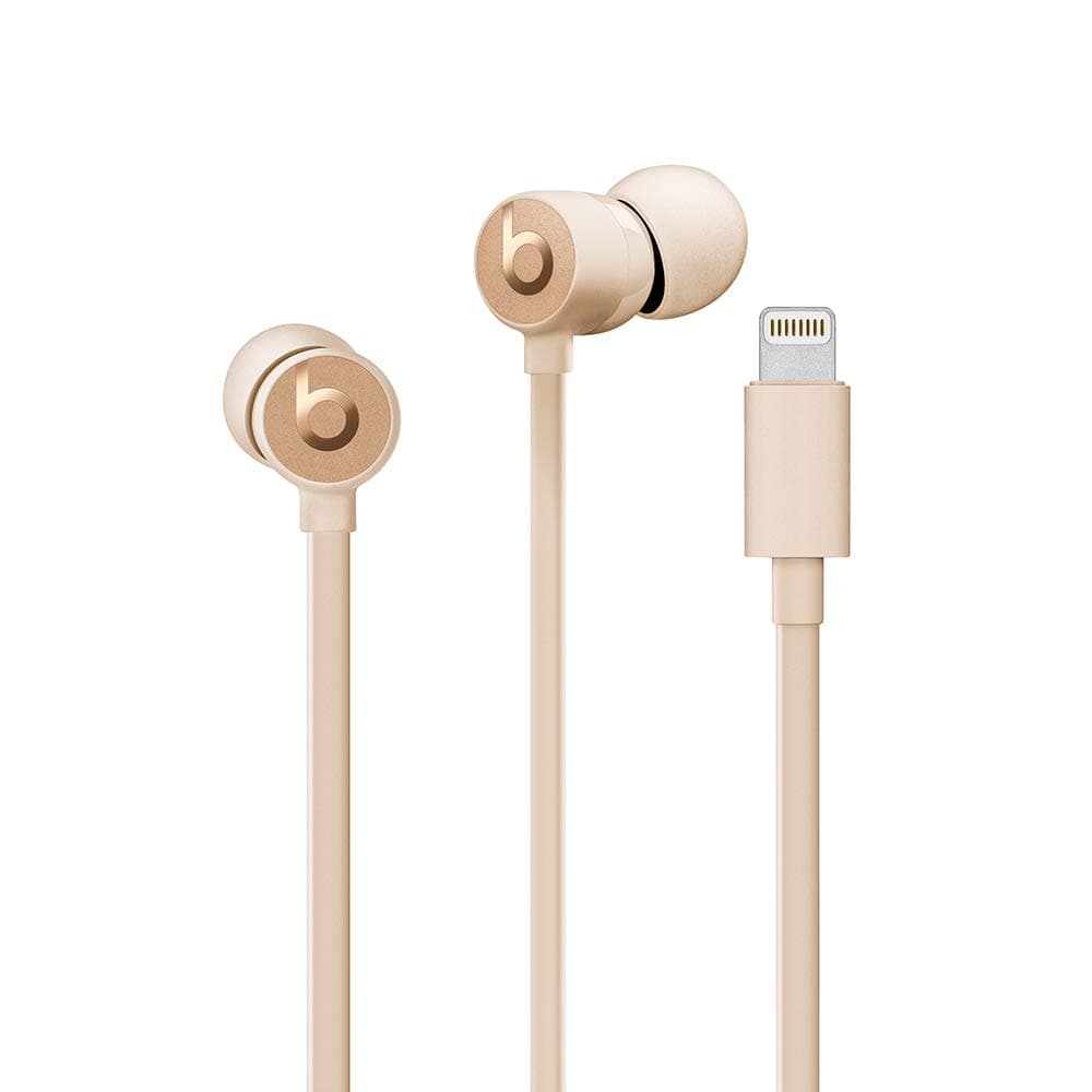 urBeats Wired Earphones with Lightning Connector - Tangle Free Cable, Magnetic Earbuds, Built in Mic and Controls - Gold