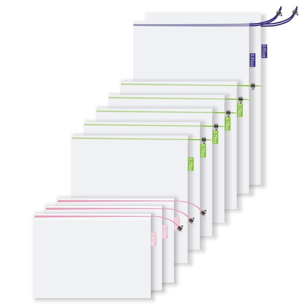 HUANSHA Premium Reusable Mesh Produce Bags, Set of 10(Large/Medium/Small), Eco Friendly Grocery/Storage Bag(Lightweight, Washable, See-Through, Sturdy, Transparent), with Tare Weight Tags