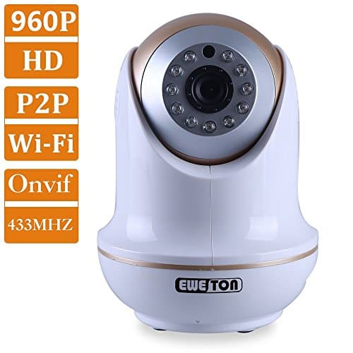 EWETON P2P 1.3MP Onvif IP Camera 1280x960P(1280TVL) Smart Home WiFi Wireless IP Security Camera System Support 433MHZ GFSK Protocol 50feet IR Cut Night Vision Motion Detection Email Alarm-W11A