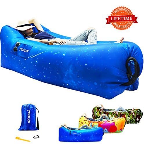 Inflatable Lounger Air Sofa, Portable Waterproof Indoor or Outdoor Inflatable Couch for Camping Park Hiking Travelling Picnics Pool Music Festivals and Beach Party