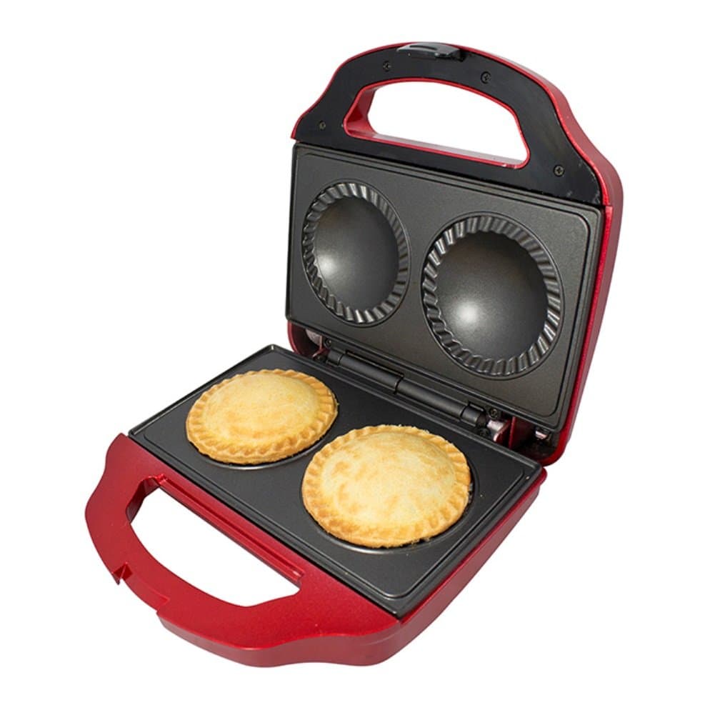 Gourmet Gadgetry Compact Easy Clean Retro Diner Double Pie Maker - Red